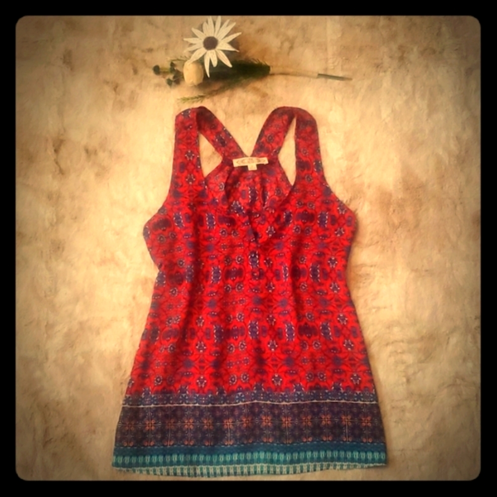 Flower floral print handkerchief print flowy top